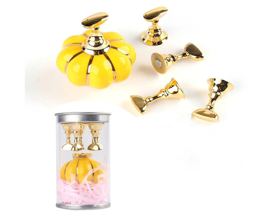 Зображення 3 Підставка тримач на магнітній підставці для тіпс "Гарбуз" +5 підставок в комплекті Жовтий