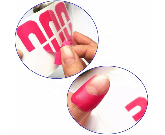 Изображение 5 U-образные силиконовые наклейки (10шт./уп.) для защиты кутикулы и боковых валиков от лака Розовый