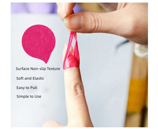 Изображение 3 U-образные силиконовые наклейки (10шт./уп.) для защиты кутикулы и боковых валиков от лака Розовый