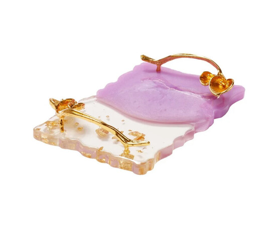 Зображення 3 Палітра (7,4х10,8см.) для змішування текстур (фарб, гель-лаків, гелів) + підставка для пензлів 351 Фіолетовий