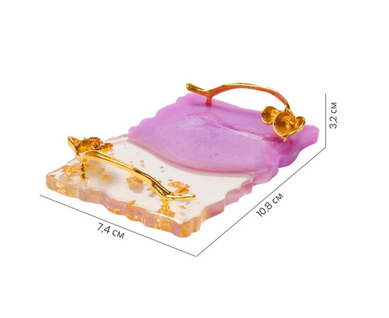 Зображення 2 Палітра (7,4х10,8см.) для змішування текстур (фарб, гель-лаків, гелів) + підставка для пензлів 351 Фіолетовий