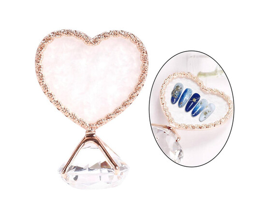 Зображення 2 Палітра-кільце на палець для змішування фарб / підставка під кисті, діамант Червоне золото (серце)