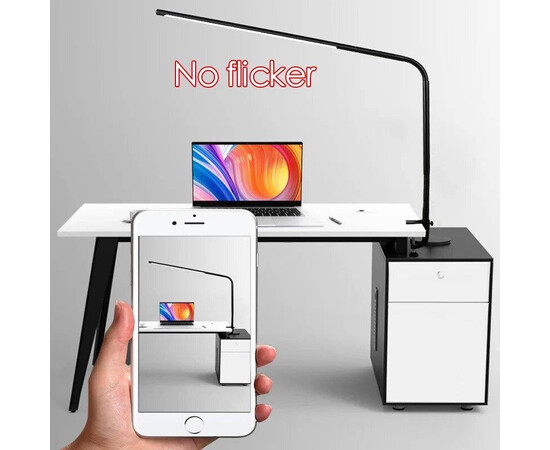 Изображение 2 Настольная LED лампа FХ-021 на 15 Вт. металлическая на струбцине - для освещения рабочего места Черный