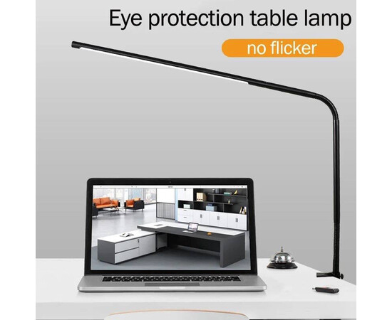 Изображение 8 Настольная LED лампа FХ-021 на 15 Вт. металлическая на струбцине - для освещения рабочего места Черный