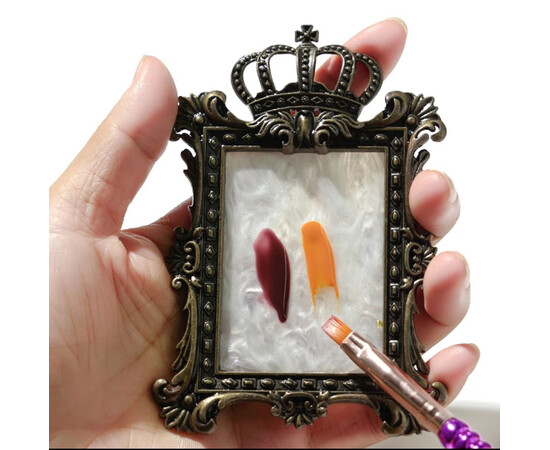 Зображення 3 Палітра (10,4х6,8см.) "Корона" для змішування різних текстур + підставка під кисті та типси 338 Бронза