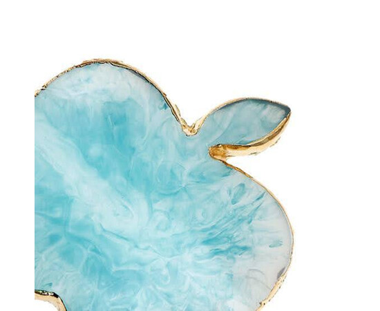 Зображення 2 Палітра у формі яблука для змішування фарб, гелів, гель лаків та інших матеріалів (8,5х8,7см.), 384 Бірюзовий