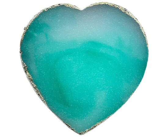 Зображення 2 Палітра у формі серця для змішування фарб, гелів, гель лаків та інших матеріалів (8,5х9см.), 385 Бірюзовий