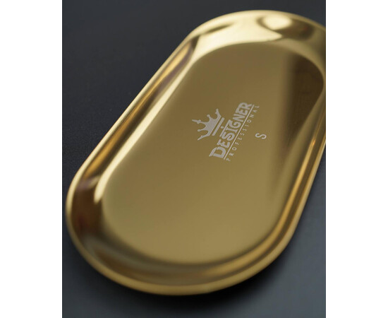 Зображення 2 Металевий плоский лоток Дизайнер (розмір - 18 х 8,7 см.) для зберігання інструментів та декору - S Gold