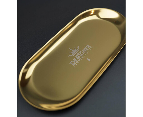 Зображення 3 Металевий плоский лоток Дизайнер (розмір - 18 х 8,7 см.) для зберігання інструментів та декору - S Gold