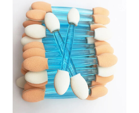 Зображення 3 Двосторонні аплікатори (10 шт./уп.) для нанесення тіней, пігментів та втирання втирання для дизайну нігтів Синій