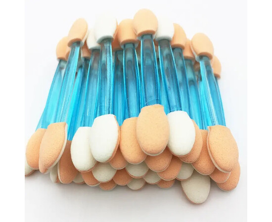 Зображення 5 Двосторонні аплікатори (10 шт./уп.) для нанесення тіней, пігментів та втирання втирання для дизайну нігтів Синій
