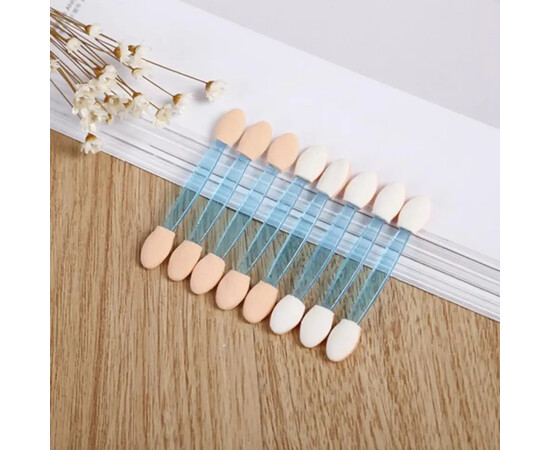 Зображення 4 Двосторонні аплікатори (10 шт./уп.) для нанесення тіней, пігментів та втирання втирання для дизайну нігтів Синій