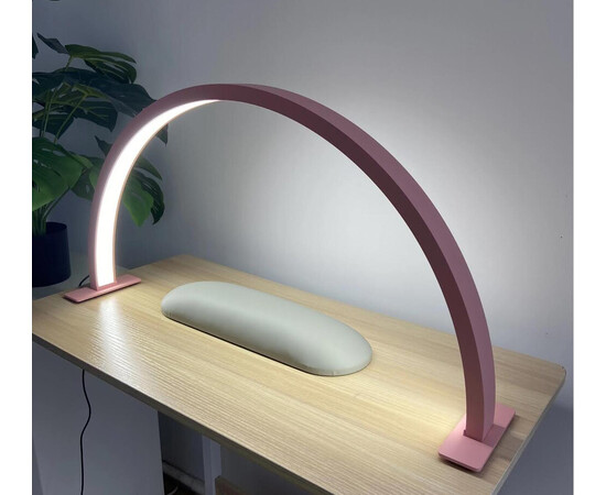 Изображение 3 Бестеневая LED лампа-полумесяц М55 (56 см.) для освещения рабочего места (настольная), 50 Вт. Розовый