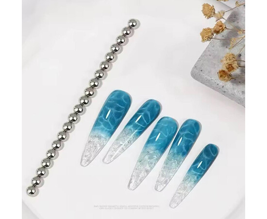 Изображение 2 Круглые бусины-магниты для гель-лака "кошачий глаз" (5мм/ 20шт)