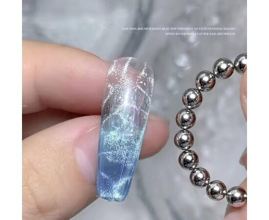 Изображение 4 Круглые бусины-магниты для гель-лака "кошачий глаз" (5мм/ 20шт)