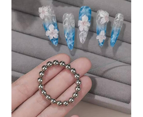 Изображение 7 Круглые бусины-магниты для гель-лака "кошачий глаз" (5мм/ 20шт)