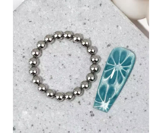 Изображение 10 Круглые бусины-магниты для гель-лака "кошачий глаз" (5мм/ 20шт)