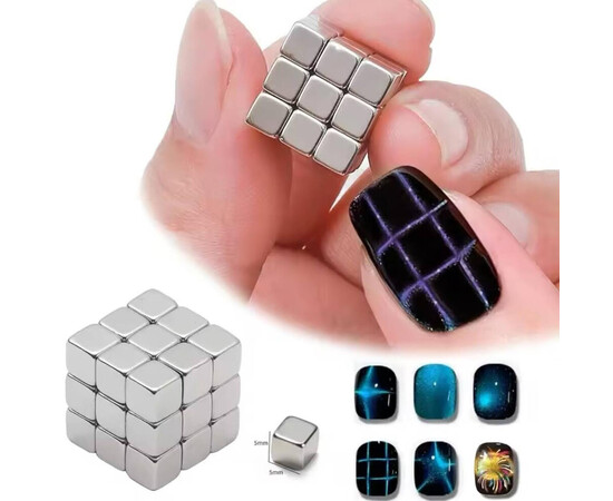 Зображення 4 Магніти-кубики для гель-лаку "котяче око" (5х5мм/27шт)