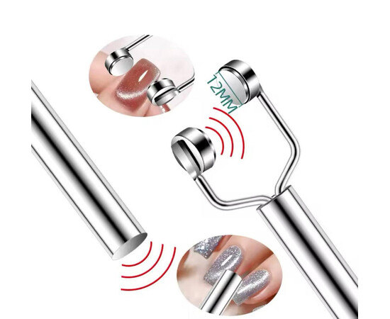 Зображення 3 Магніт двосторонній Y-подібний Дизайнер для котячого ока з подвійною головкою МС6 Silver (Срібло)