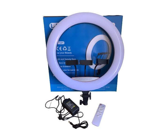 Изображение 5 Кольцевая LED лампа LJJ-45см со штативом, пультом и креплениями для телефона (3 шт.)