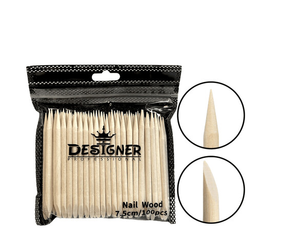 Зображення 2 Апельсинові палички Дизайнер (7,5 см./100 шт./уп.), для манікюру та педикюру