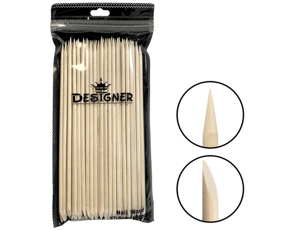 Зображення 2 Апельсинові палички Дизайнер (17,8 см./100 шт./уп.), для манікюру та педикюру