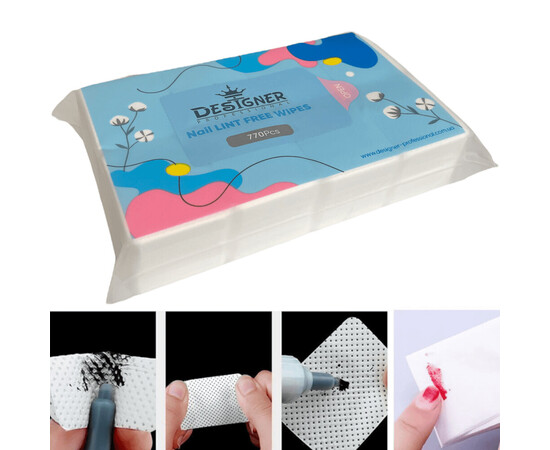 Зображення 2 Білі безворсові бавовняні серветки 770 шт./уп., дизайнер (6 см. * 4,5 см.)