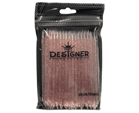 Изображение 2 Многоразовые пластиковые (апельсиновые) палочки Дизайнер для кутикулы, 10 см., 50 шт./уп. Красный