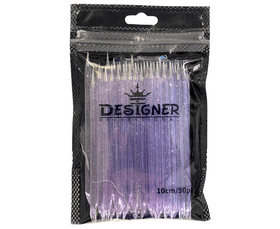 Изображение 2 Многоразовые пластиковые (апельсиновые) палочки Дизайнер для кутикулы, 10 см., 50 шт./уп. Фиолетовый