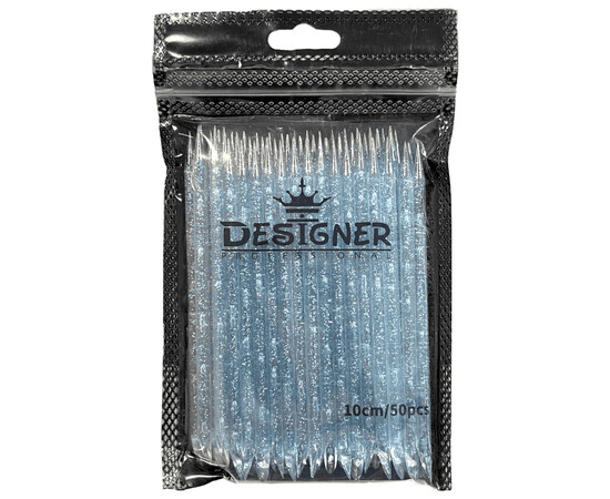 Зображення 2 Багаторазові пластикові (апельсинові) палички Дизайнер для кутикули, 10 см., 50 шт./уп. Блакитний