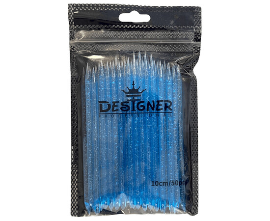 Изображение 2 Многоразовые пластиковые (апельсиновые) палочки Дизайнер для кутикулы, 10 см., 50 шт./уп. Синий