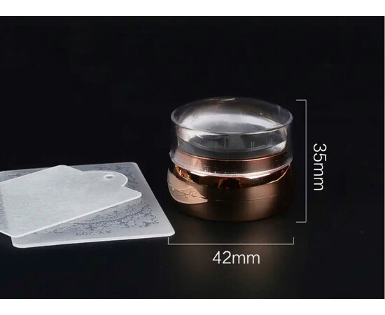 Изображение 3 Штамп (3,5 см. х 4.2 см.) для стемпинга хром круглый, маленький  Бронза CT:N9