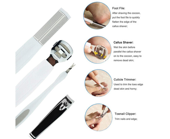 Зображення 5 Набір інструментів для педикюру (Верстат, терка, триммер, кусачки + 10 лез) DX №4