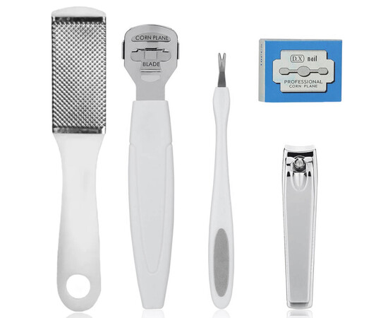 Зображення 2 Набір інструментів для педикюру (Верстат, терка, триммер, кусачки + 10 лез) DX №5