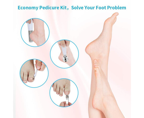 Зображення 6 Набір інструментів для педикюру (Верстат, терка, триммер, кусачки + 10 лез) DX №4