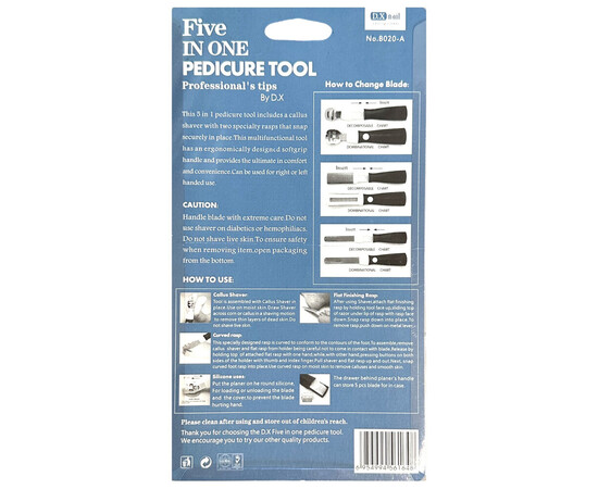 Зображення 5 Набір інструментів для педикюру (Верстат, терка, триммер, кусачки + 10 лез) DX №5