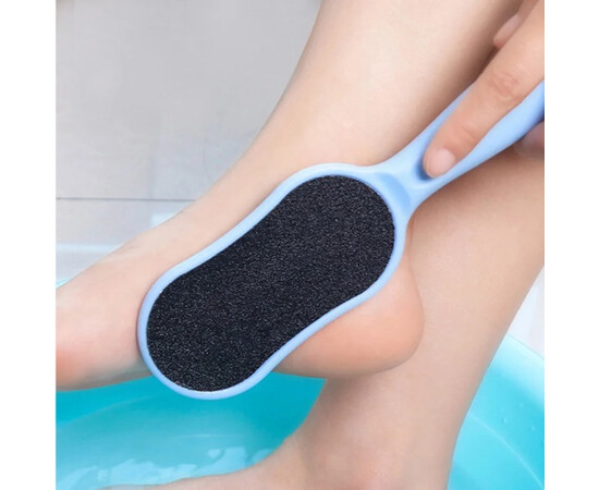 Зображення 3 Терка двостороння з ручкою для ніг, видалення мозолів та огрубілої шкіри (пилка, педикюрна пемза) - 178 Блакитний