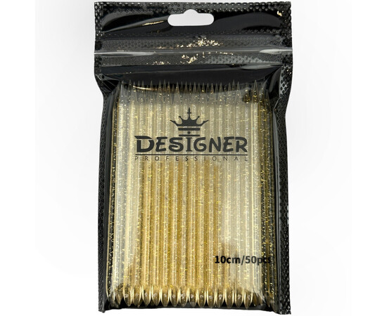 Зображення 2 Багаторазові пластикові (апельсинові) палички Дизайнер для кутикули, 10 см., 50 шт./уп. Жовтий