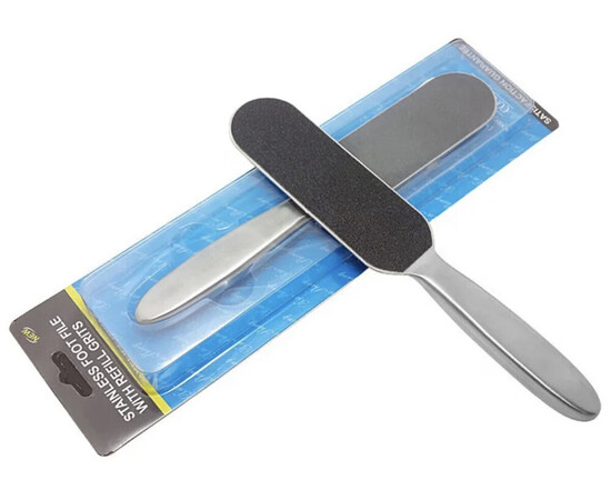 Зображення 5 Двостороння терка металева - пилка для ніг, ступнів зі змінними файлами (10 шт.) 199