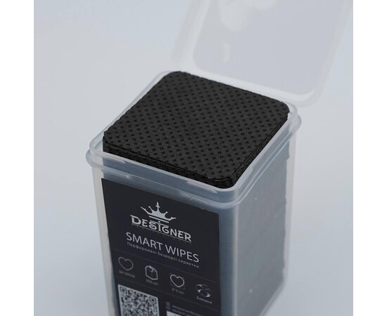 Зображення 2 Серветки безворсові Designer Smart Wipes (square) перфоровані в пластиковому контейнері, 200шт.уп.