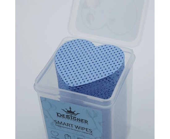 Зображення 2 Безворсові серветки Designer Smart Wipes (heart) у формі серця та з перфорацією, в контейнері 200шт.уп.