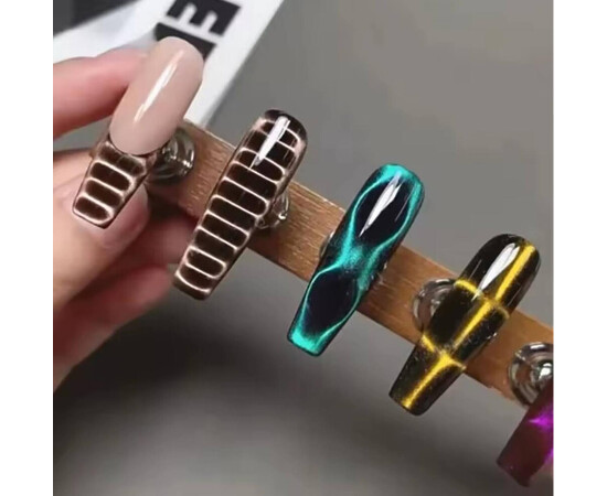 Зображення 2 Магніти прямокутні для гель-лаку "котяче око" (10х5х3мм/12шт)