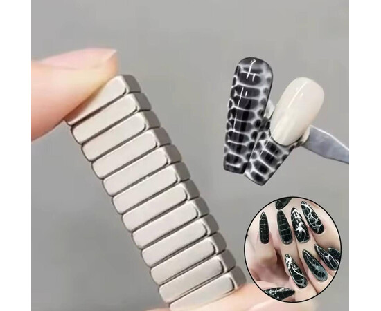 Зображення 4 Магніти прямокутні для гель-лаку "котяче око" (10х5х3мм/12шт)