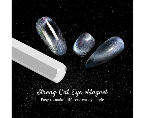 Зображення 5 Потужний двосторонній магніт Дизайнер для дизайну гель-лаком "котяче око" МС1 Срібло
