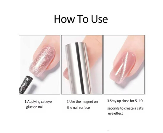 Изображение 2 Мощный цилиндрический магнит Дизайнер для дизайна гель-лаком "кошачий глаз" МС2 Фиолетовый