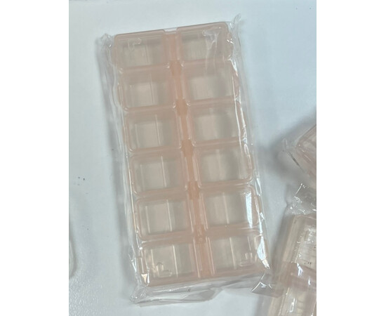 Изображение 3 Пластиковый органайзер контейнер для нейл-арта декора на 12 секций, персиковый