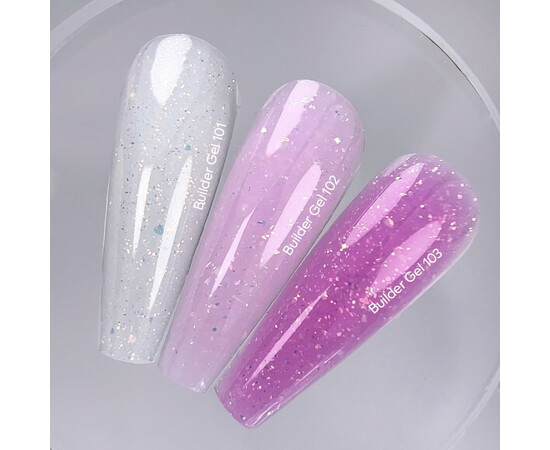 Зображення 3 Гель для наращування нігтів Nails Of The Day Builder Gel 102 молочно-рожевий з поталлю, 15 мл, Об'єм (мл, г): 15, Колір: 102