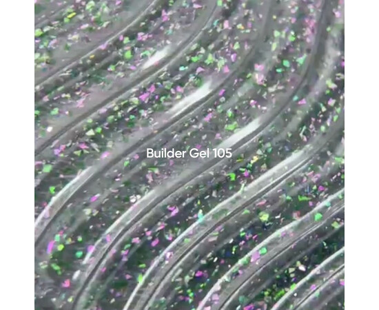 Зображення 2 Гель для наращування нігтів Nails Of The Day Builder Gel 105 прозорий з пластівцями юкі, 15 мл, Об'єм (мл, г): 15, Колір: 105