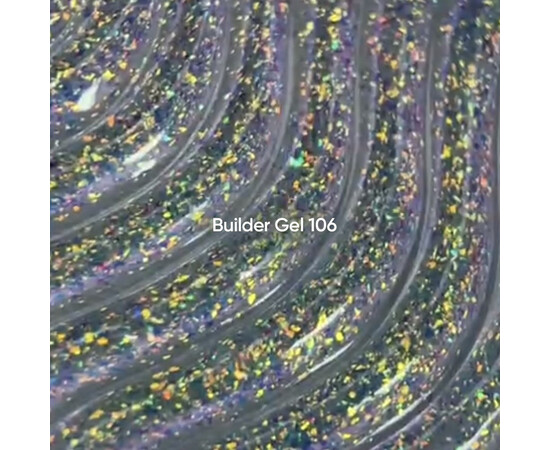 Зображення 2 Гель для наращування нігтів Nails Of The Day Builder Gel 106 прозорий з пластівцями юкі, 15 мл, Об'єм (мл, г): 15, Колір: 106