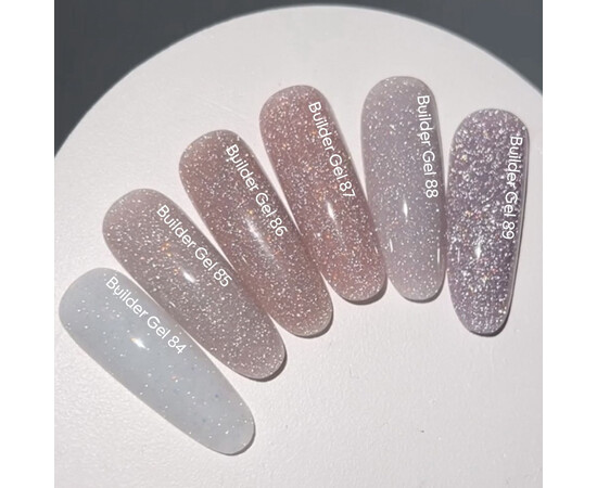 Изображение 5 Гель для наращивания ногтей Nails Of The Day Builder Gel 85 розово-молочный с опаловым блеском светоотражающий, 15 мл., Объем (мл, г): 15, Цвет: 85